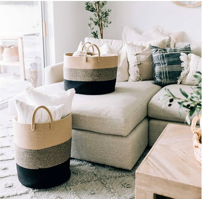 Organi Haus Rope Basket - Three Tone Brown