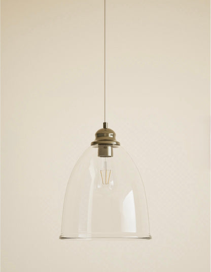 Clear Glass Bell Shape Pendant Light