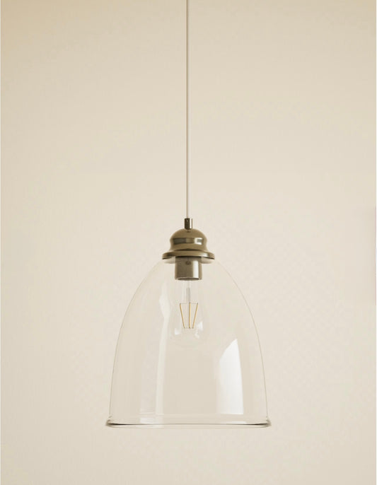 Clear Glass Bell Shape Pendant Light