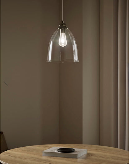 Clear Glass Bell Shape Pendant Light