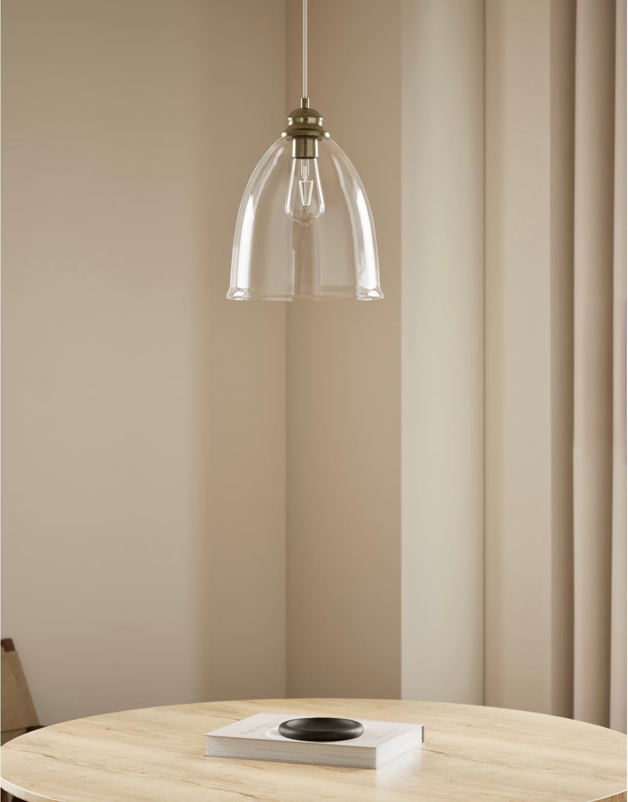 Clear Glass Bell Shape Pendant Light