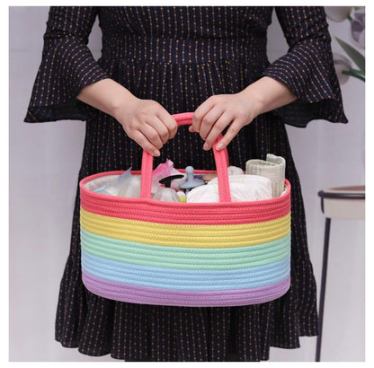 Organi Haus Rainbow Nappy Caddy Organiser Nursery Basket