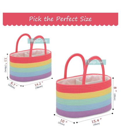 Organi Haus Rainbow Nappy Caddy Organiser Nursery Basket