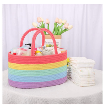 Organi Haus Rainbow Nappy Caddy Organiser Nursery Basket