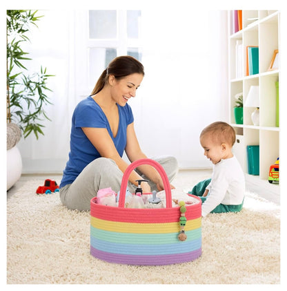 Organi Haus Rainbow Nappy Caddy Organiser Nursery Basket