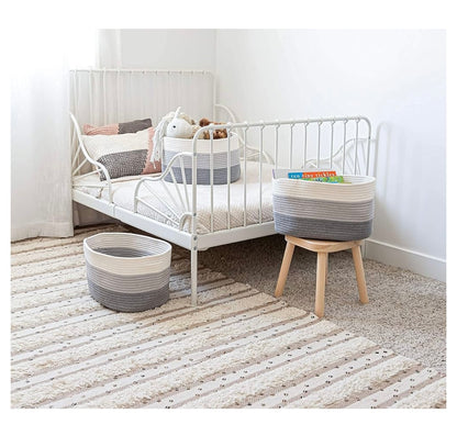Organi Haus Brown & Off White storage basket- Set of 3