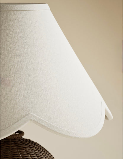 Wicker Scallop Shade Table Lamp