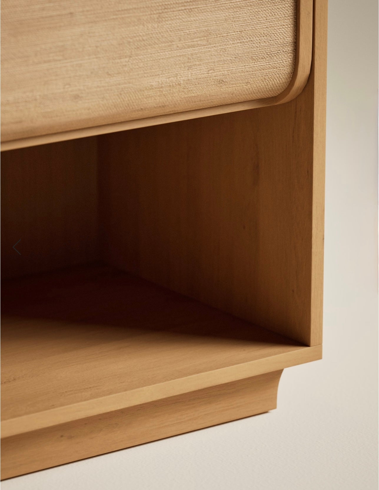Woven Front Bedside Table - Walnut
