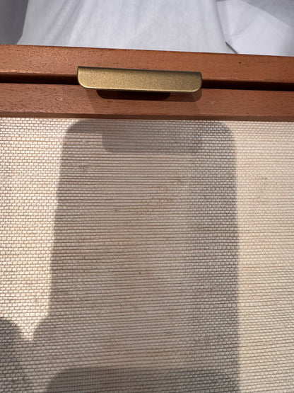 Woven Front Bedside Table - Walnut