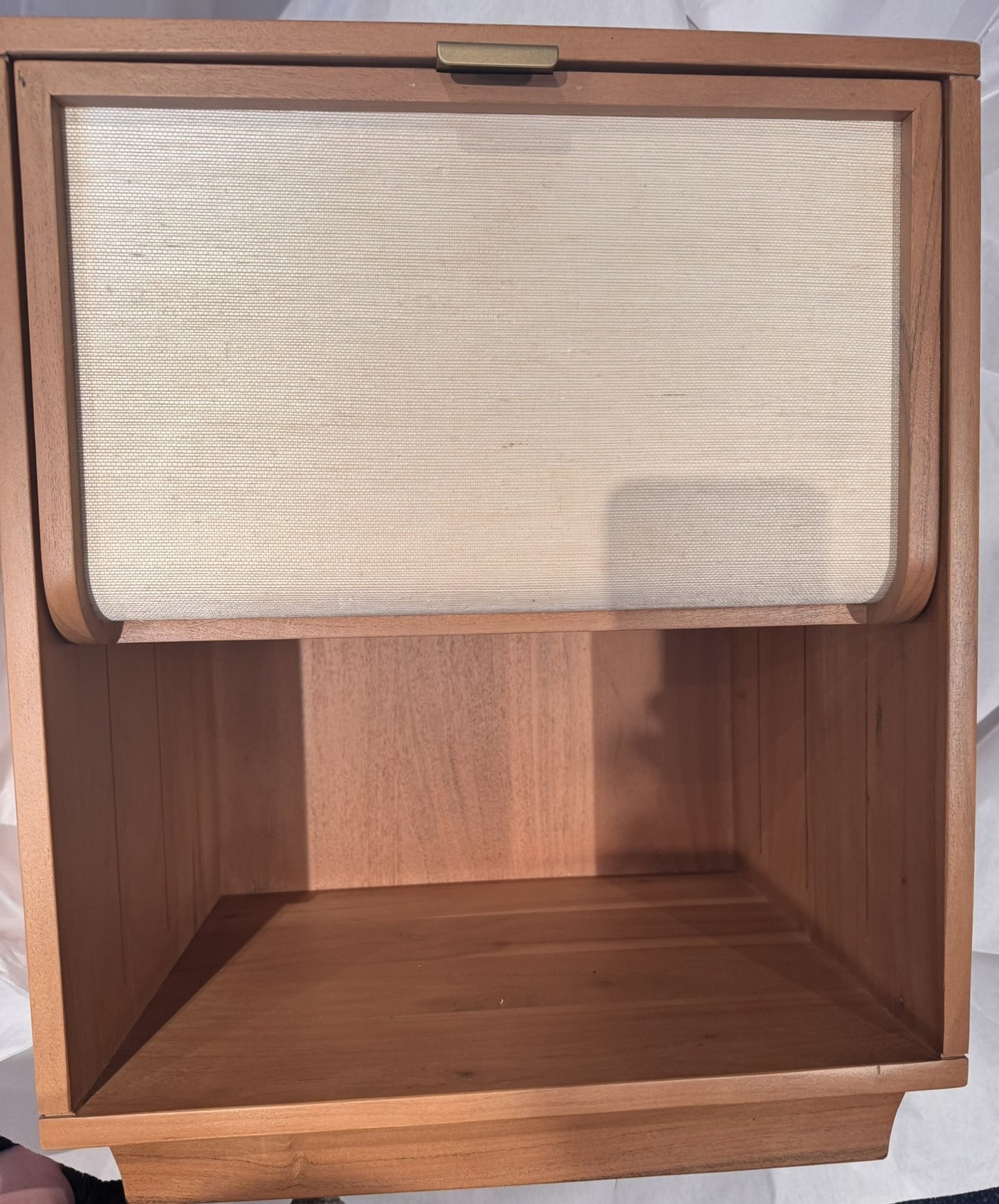 Woven Front Bedside Table - Walnut