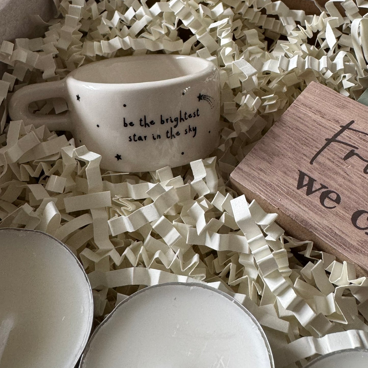 Friendship Gift Box| Wooden Plaque & Tealight Set for Best Friend