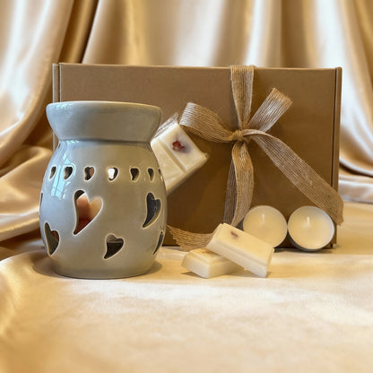 Grey Ceramic Wax Melter Gift Box |Vegan Wax Melt Set