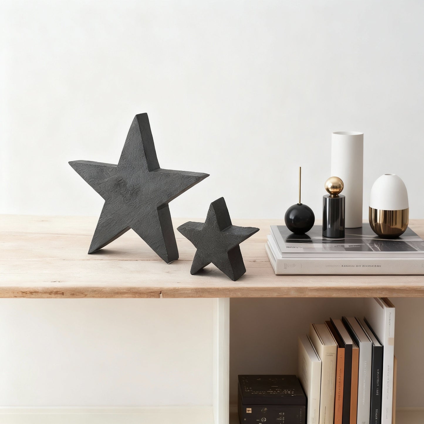 Black wooden star large