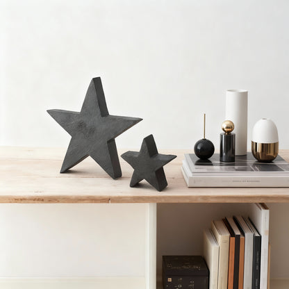 Black wooden star large