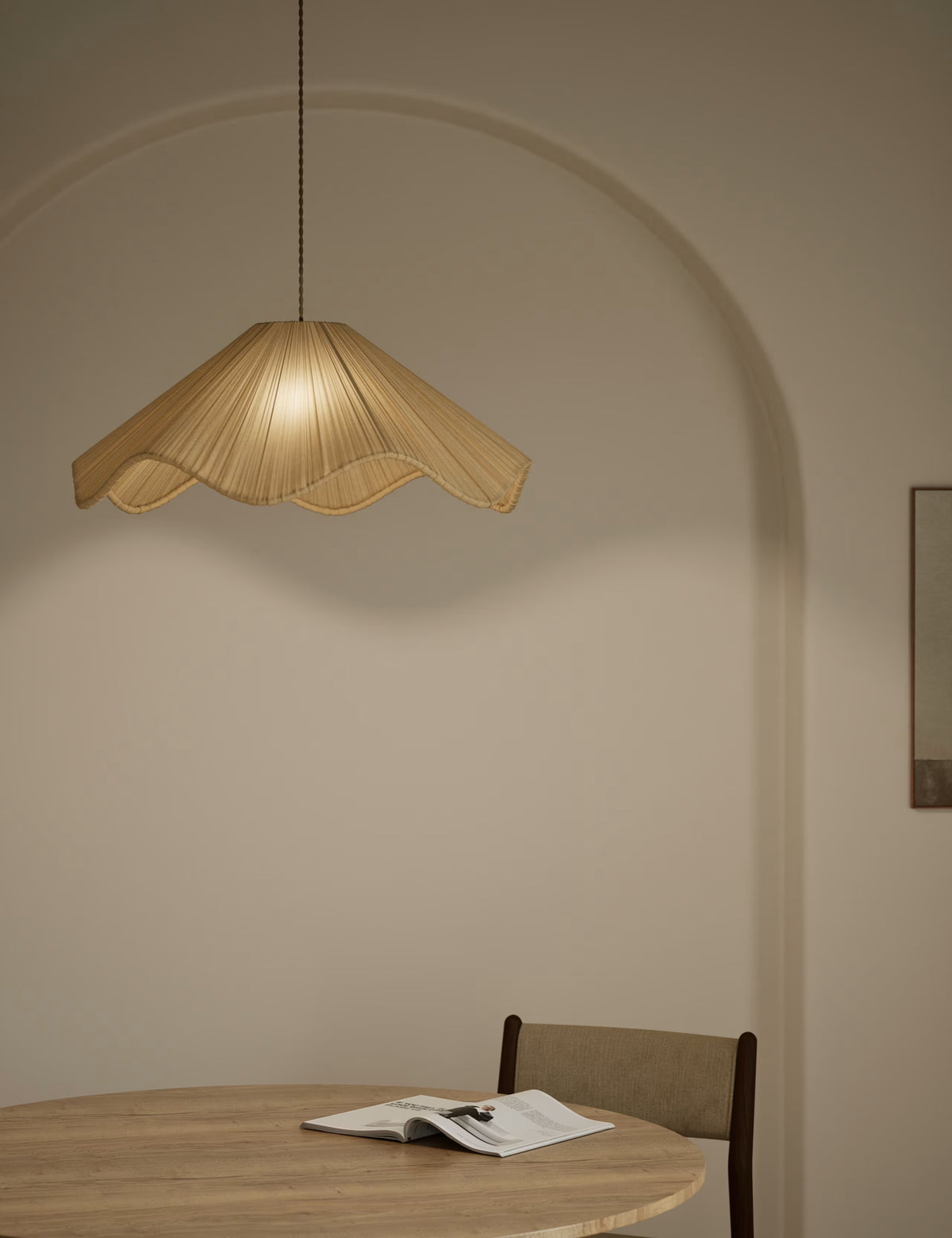 Pleated Wave Large Easy Fit Shade - Cream