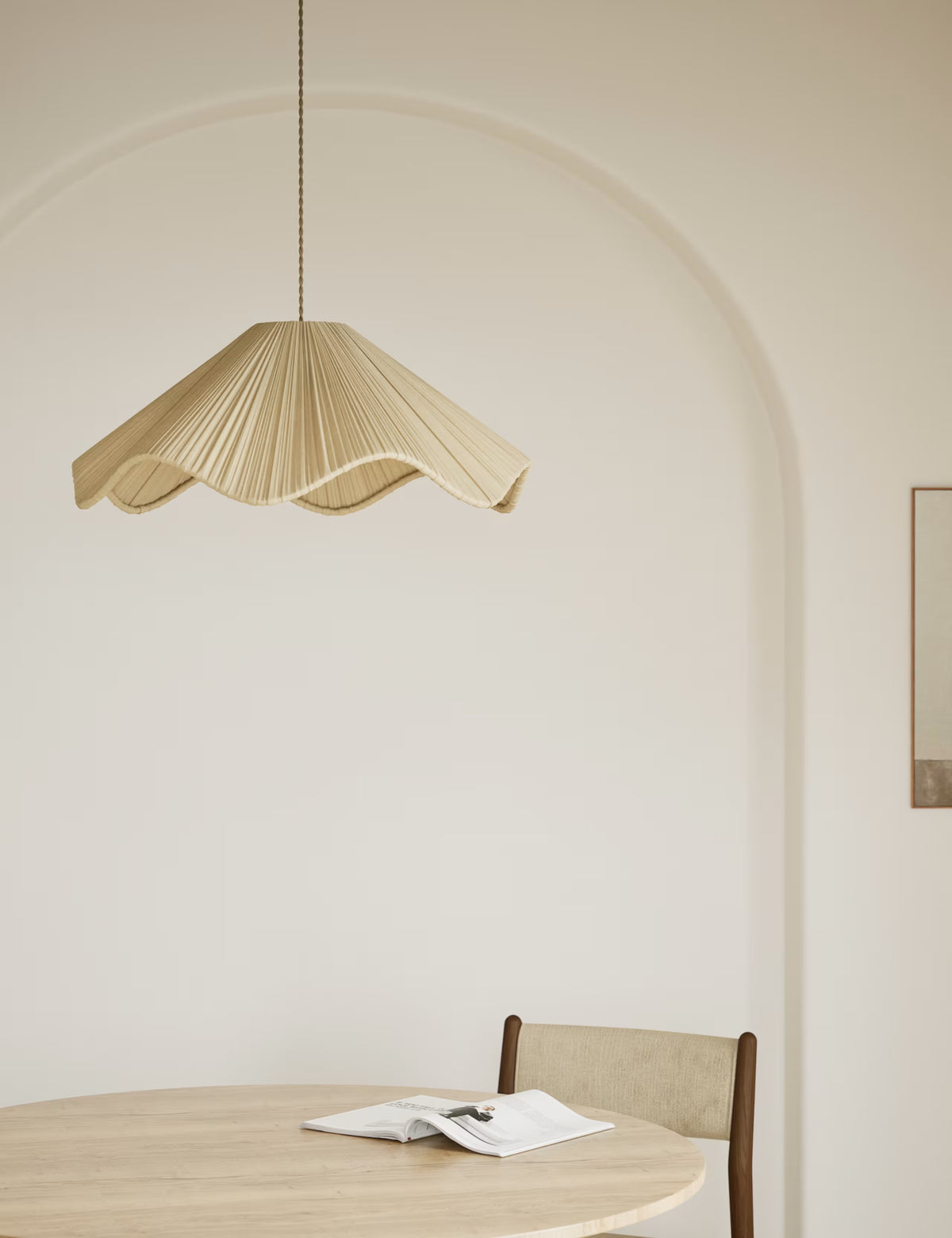 Pleated Wave Large Easy Fit Shade - Cream