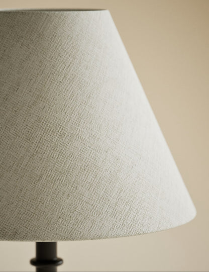Metal Ribbed Table Lamp - Black