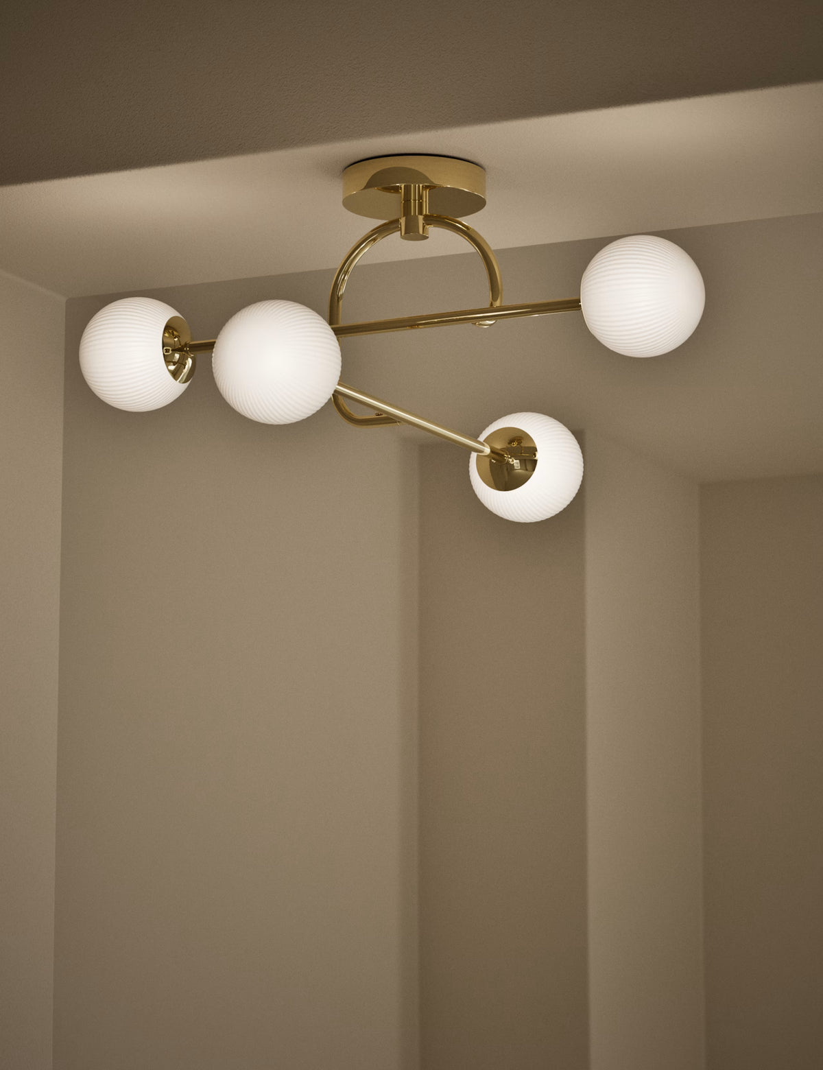 Parker Flush Ceiling Light - Antique Brass