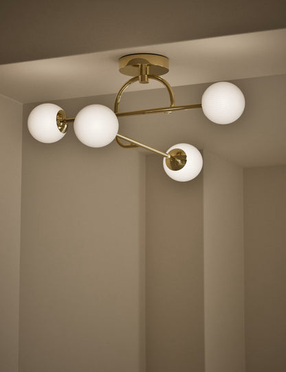 Parker Flush Ceiling Light - Antique Brass