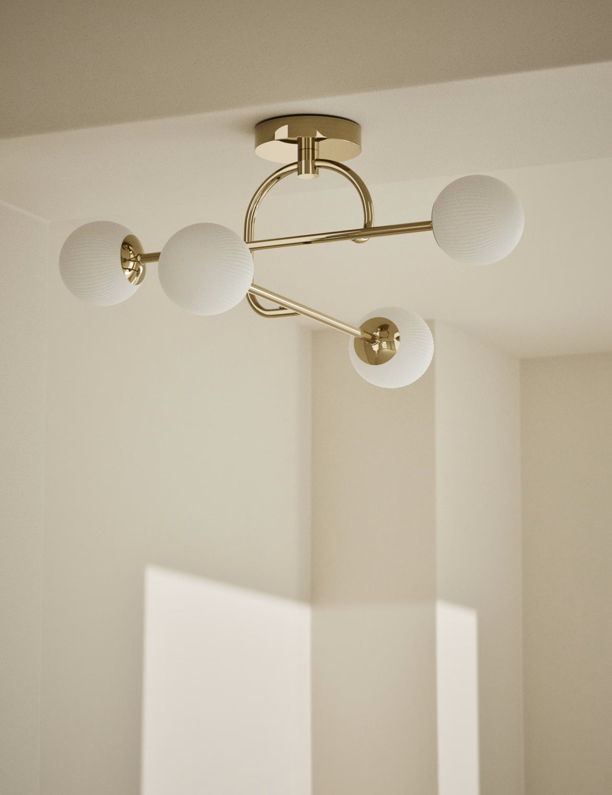 Parker Flush Ceiling Light - Antique Brass