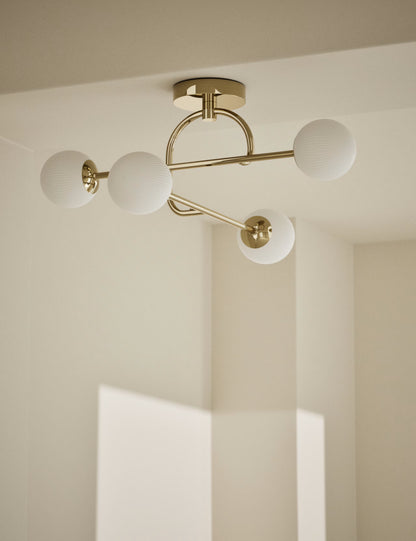 Parker Flush Ceiling Light - Antique Brass
