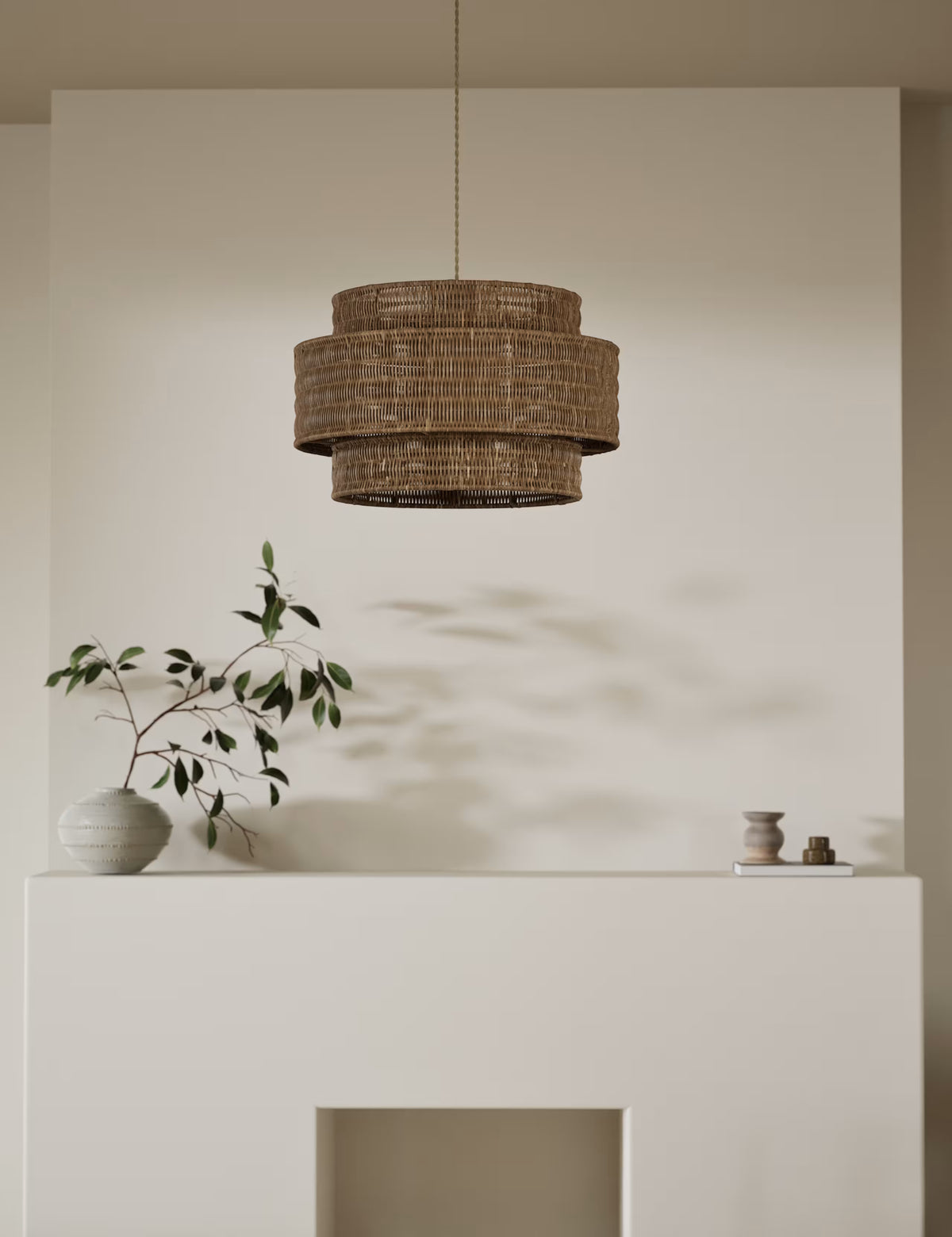 Rattan 3 Tiered Easy Fit Shade - Natural