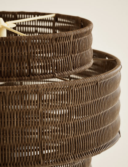 Rattan 3 Tiered Easy Fit Shade - Natural