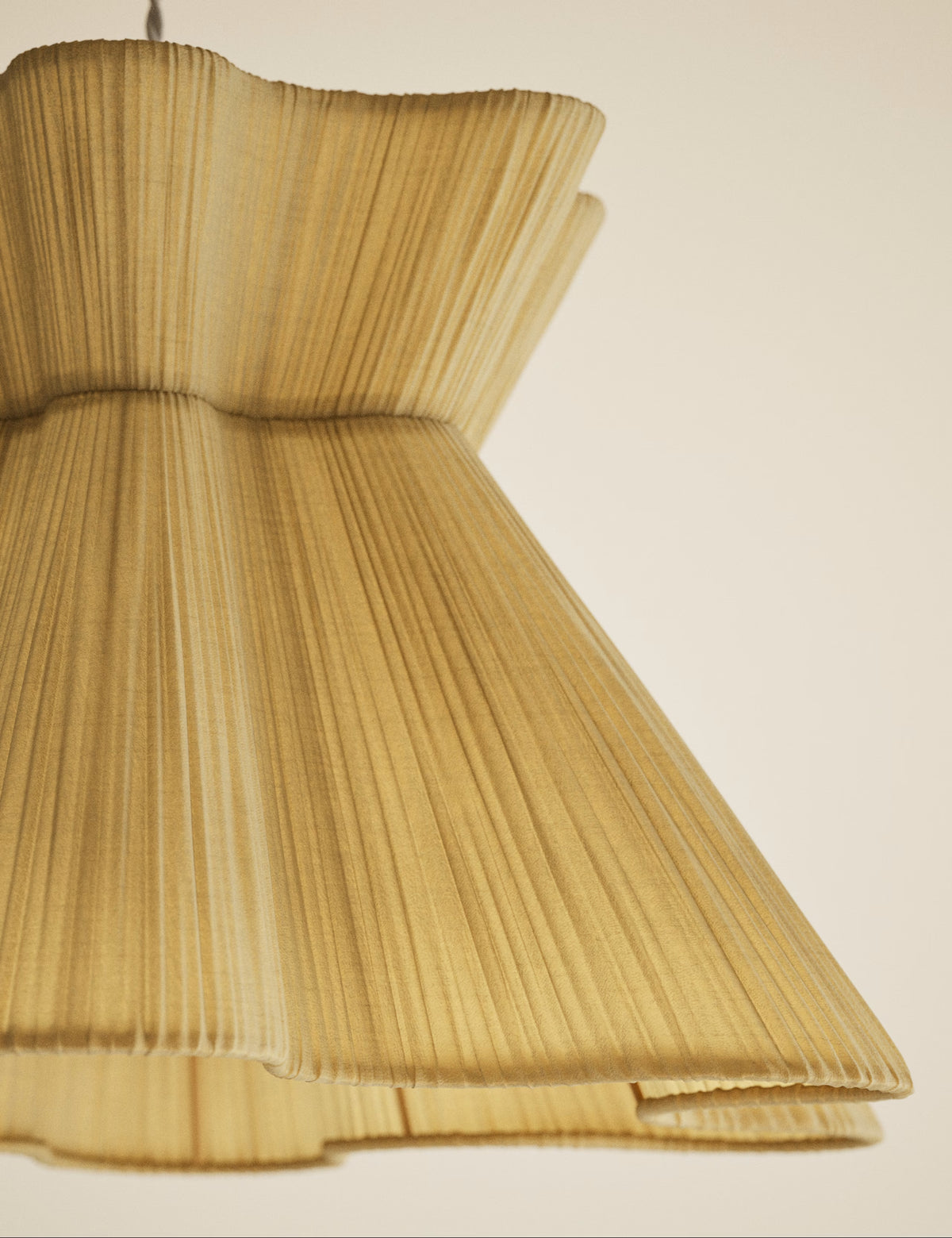 Scallop Pleated Fabric Easy Fit Ceiling Lamp Shade -Cream