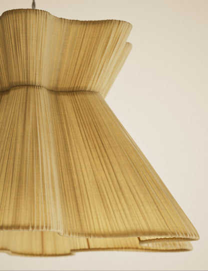 Scallop Pleated Fabric Easy Fit Ceiling Lamp Shade -Cream