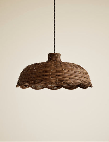 Scallop Rattan Shade - Brown