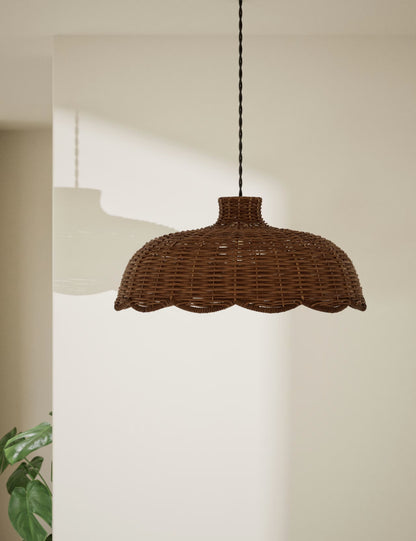 Scallop Rattan Shade - Brown