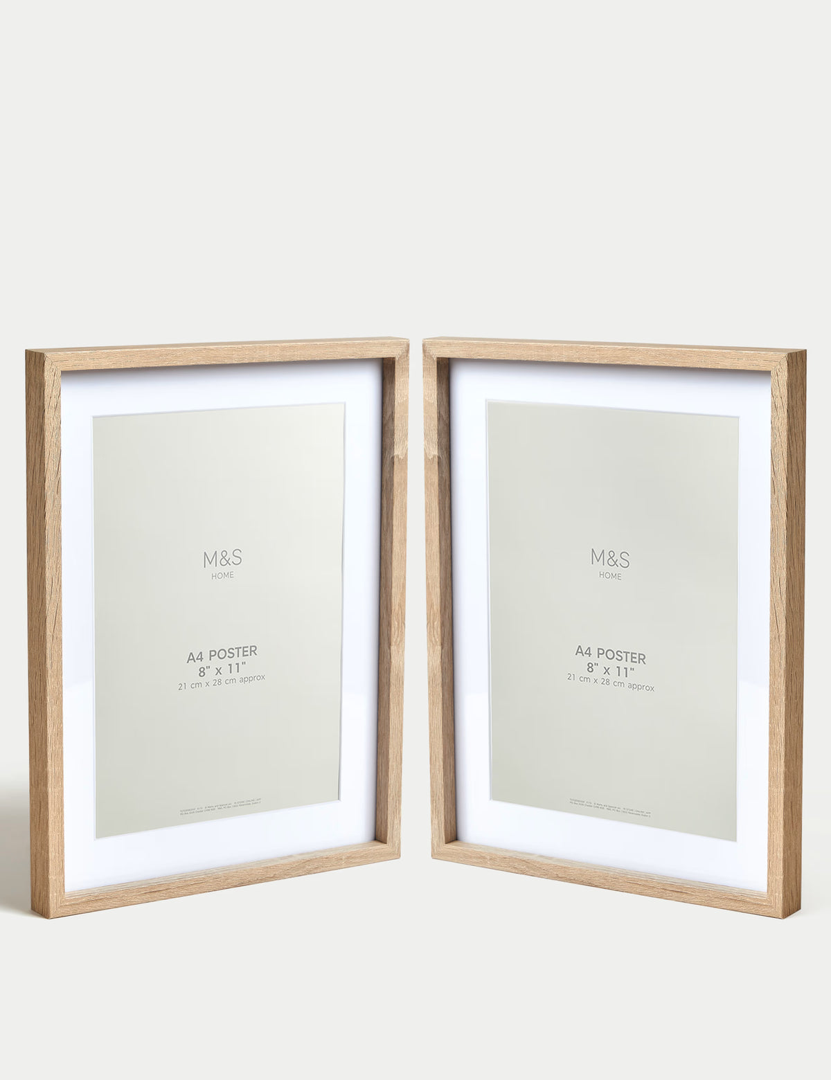 Set of 2 Photo Frames A4 - Natural Wood