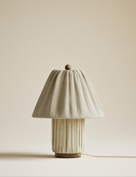 Soft Pleated Fabric Table Lamp- Neutral