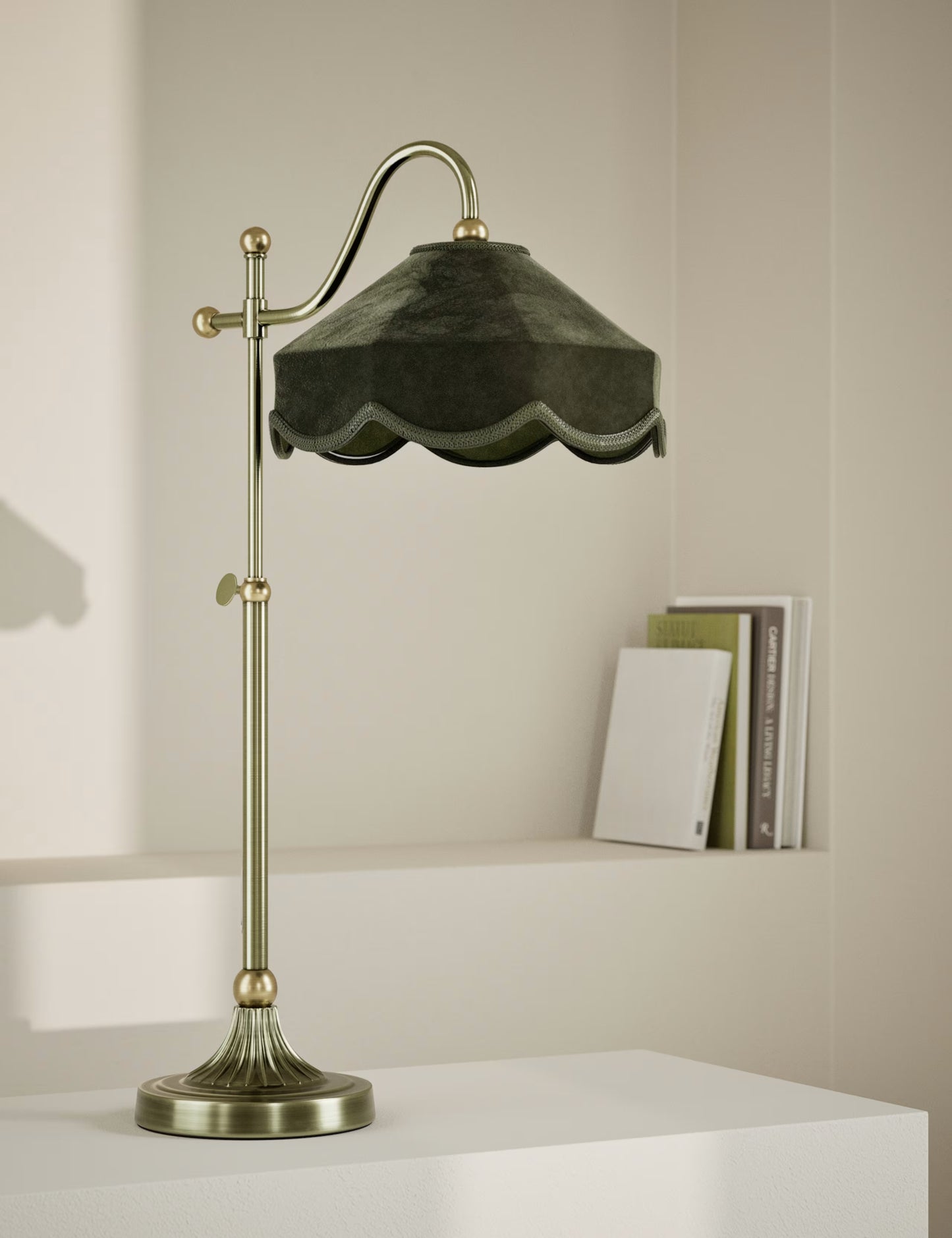 Winnie Velvet Table Lamp - Green