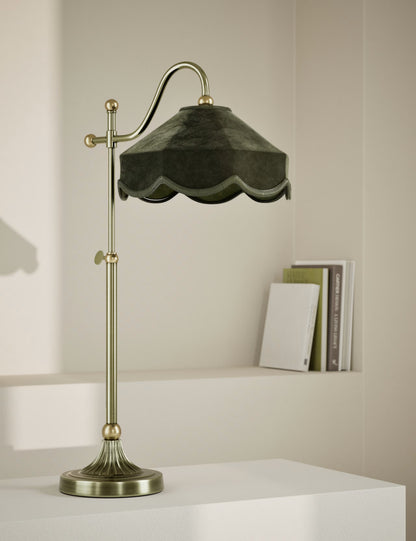 Winnie Velvet Table Lamp - Green