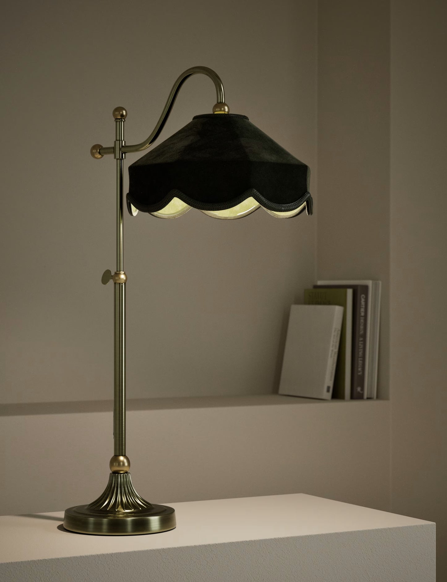 Winnie Velvet Table Lamp - Green