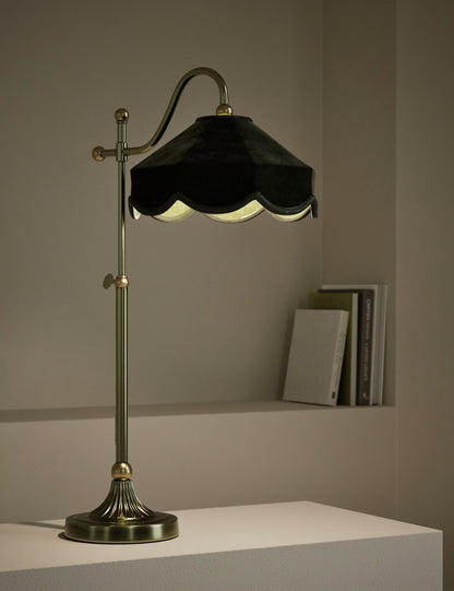 Winnie Velvet Table Lamp - Green