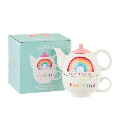Rainbow Positivitea Tea For One Teapot Set