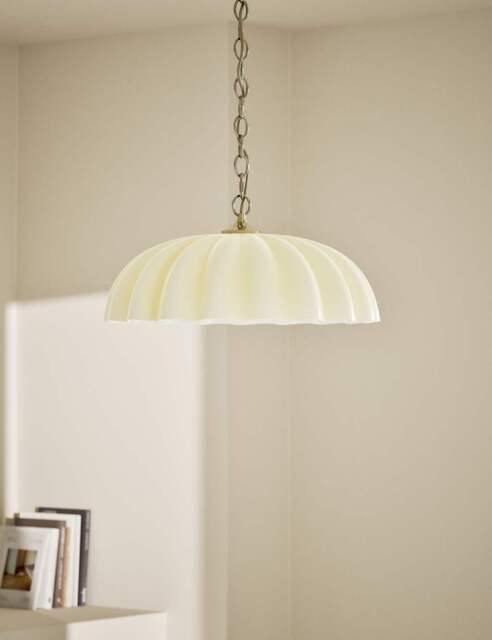 White Glass Scallop Ceiling Lamp Shade