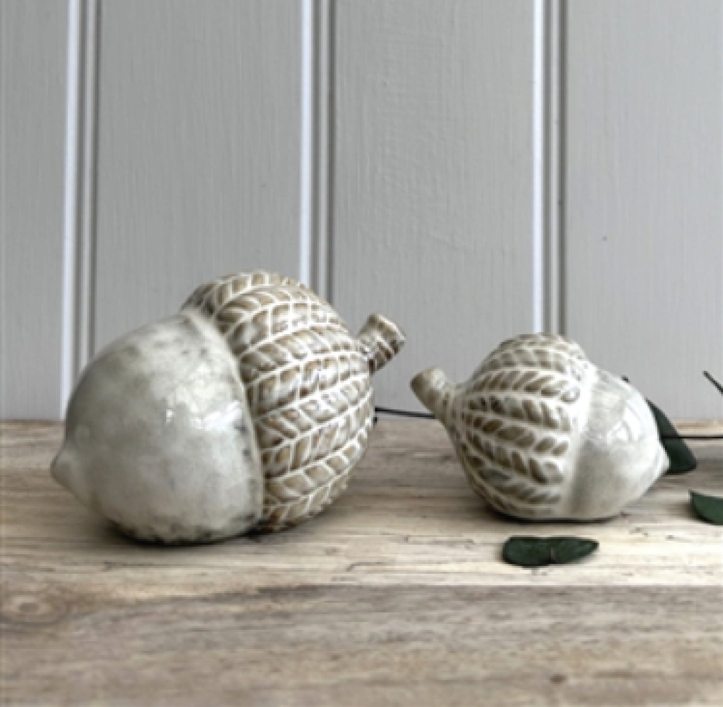 Set Of Ceramic Acorn Ornament with Beautiful Reactive Glaze
