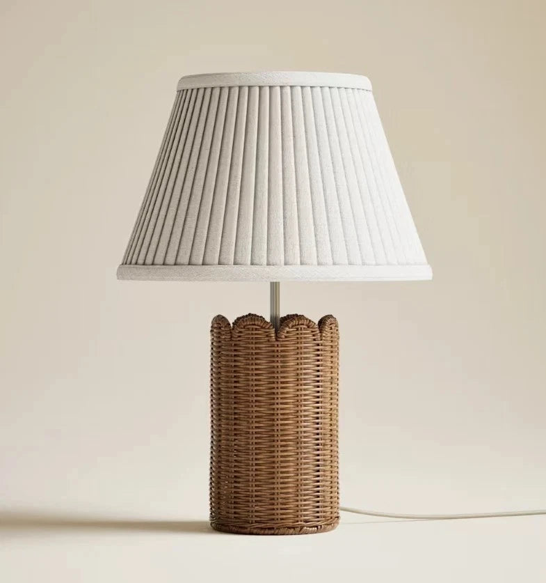 Scallop Rattan Table Lamp Home Collection - Natural Shade