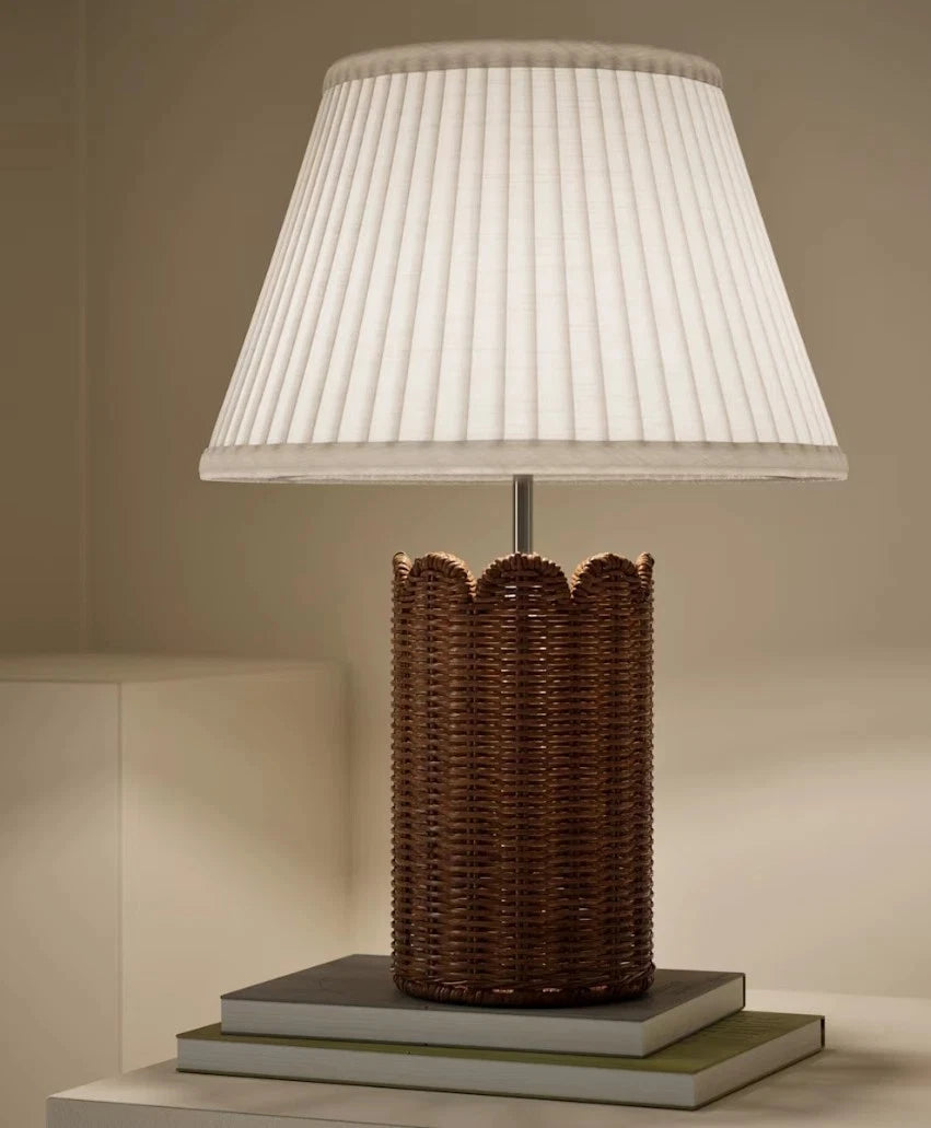 Scallop Rattan Table Lamp Home Collection - Natural Shade
