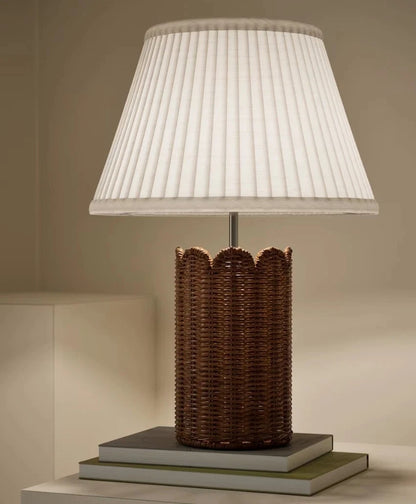 Scallop Rattan Table Lamp Home Collection - Natural Shade